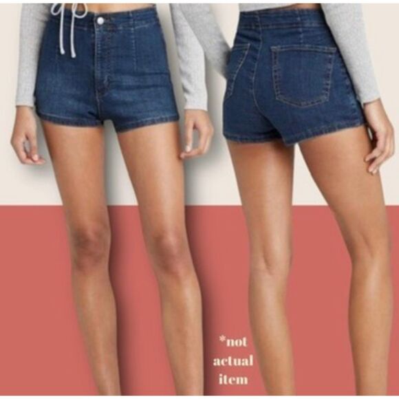 👖 HIGHEST RISE STRETCH WILD FABLE JORTS JEAN DENIM SHORTS SZ 12 / 32R - Picture 1 of 6
